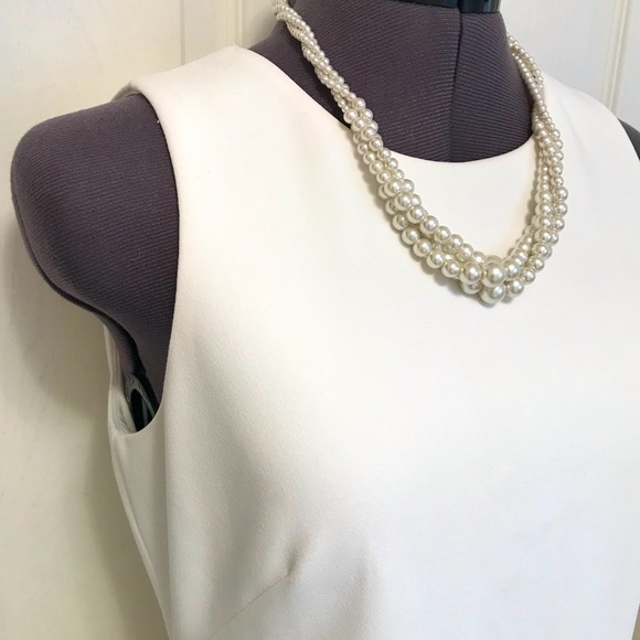 NWT Harper Rose Sequin Hem Embellished Sheath Dress White - Picture 7 of 16